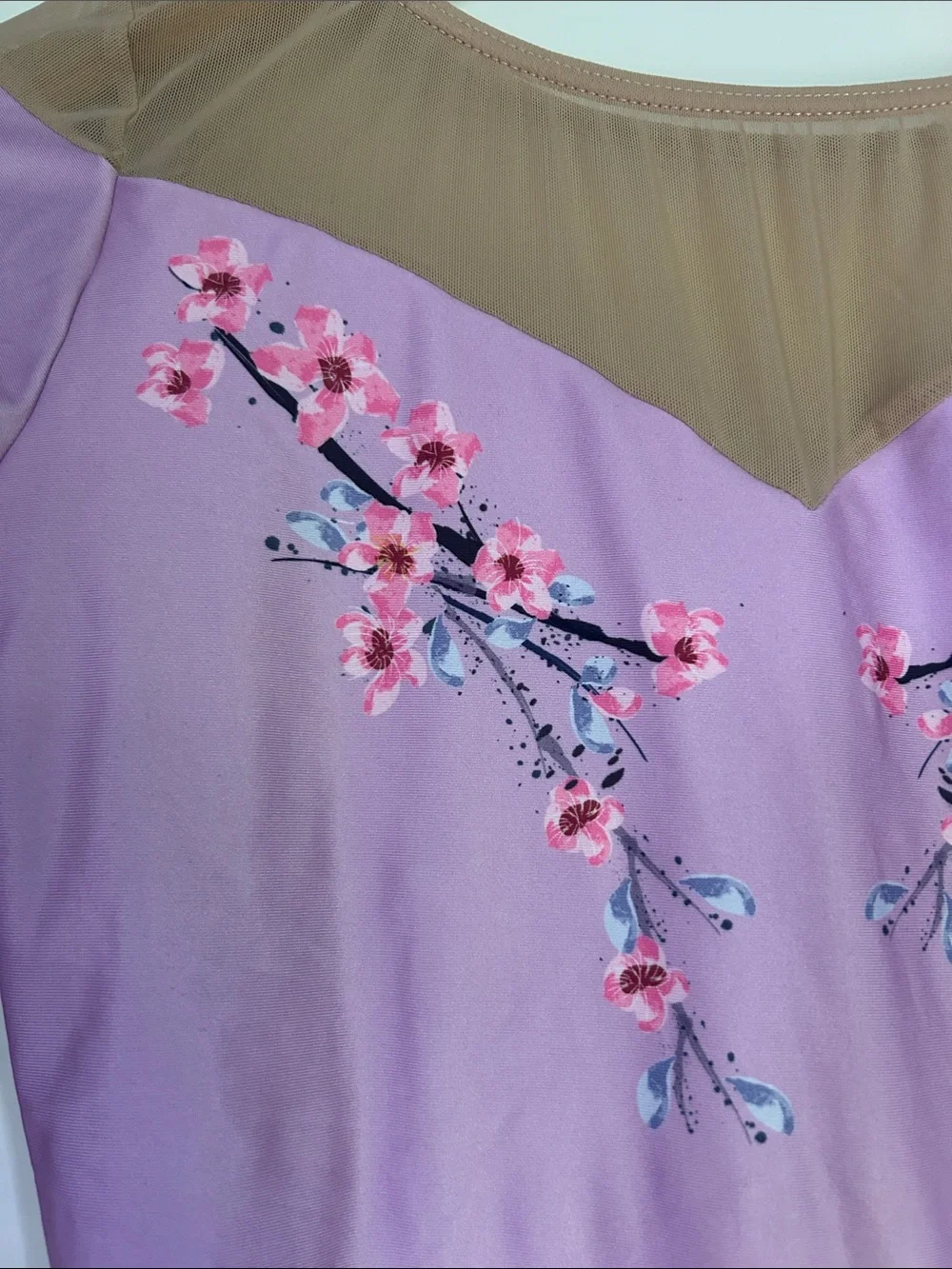 Cloud & Victory Sakura lilac and beige mesh leotard rare sold out adult large - Picture 3 of 11